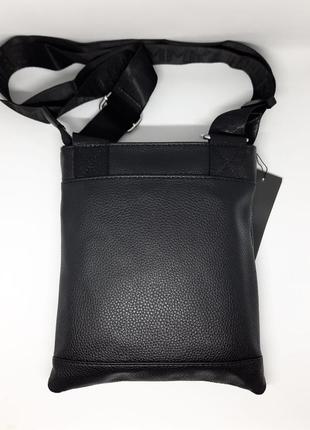 Мужская кожаная сумка. черная сумка. сумка томми халфиджер. подарок мужчине6 фото
