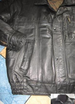 Крутая кожаная мужская куртка- бомбер classic leather, c&amp;a. 62р. лот 10955 фото