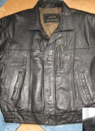 Крутая кожаная мужская куртка- бомбер classic leather, c&amp;a. 62р. лот 10959 фото