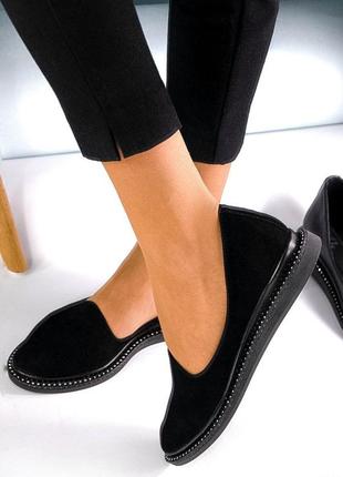 Женские велюровые туфли