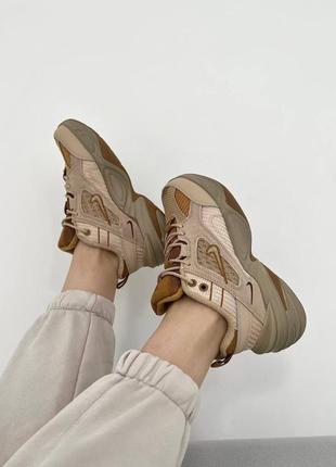 Жіночі кросівки nike m2k tekno brown beige7 фото