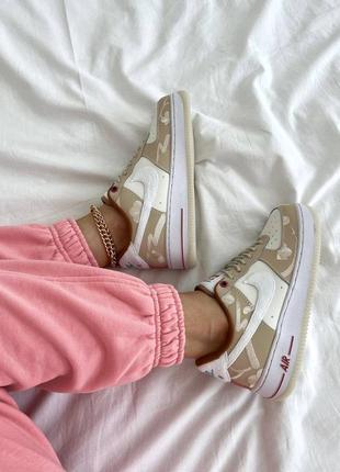 Женские кроссовки nike air force 1 white beige8 фото