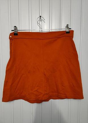 Оранжевая жеэновая юбка h&amp;m2 фото