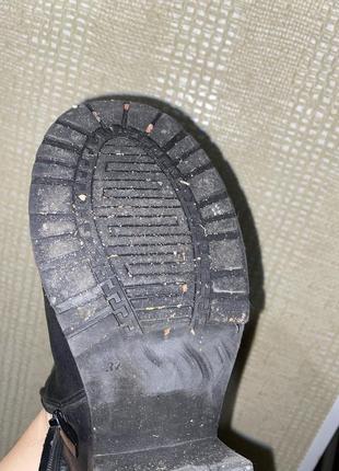 Женские кожаные ботинки на устойчивом каблуке2 фото