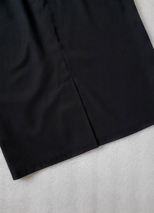 Черная классическая юбка карандаш большой размер №2364 фото
