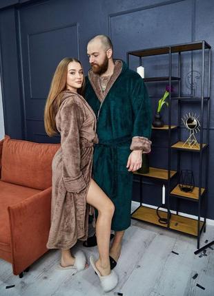 Халаты махровые парные семейный комплект халатов, 2шт