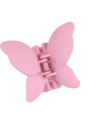 Крабик для волос розовая бабочка3 фото