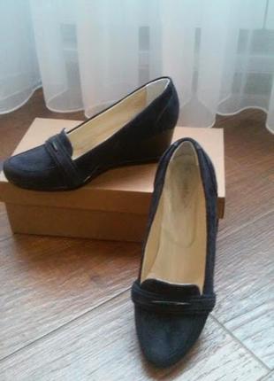 Туфли натуральные замшевые, т/синего цвета, производства украина4 фото