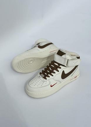 Зимние кроссовки nike air force high shadow brown4 фото