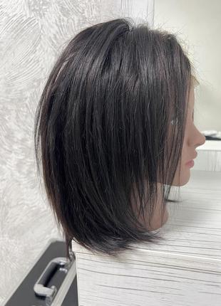 Естественная натуральная парик черная человеческие волосы густая3 фото