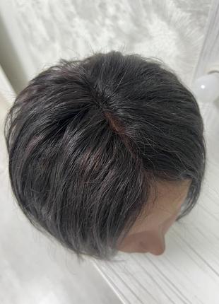 Естественная натуральная парик черная человеческие волосы густая4 фото