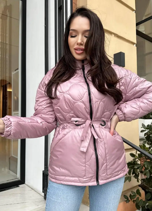 Женская куртка плащевка с поясом 5 цветов 44,46,48,50,52,54 rin1558-2018iве