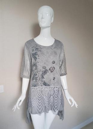 Красивая оригинальная блуза с декором anna rose1 фото