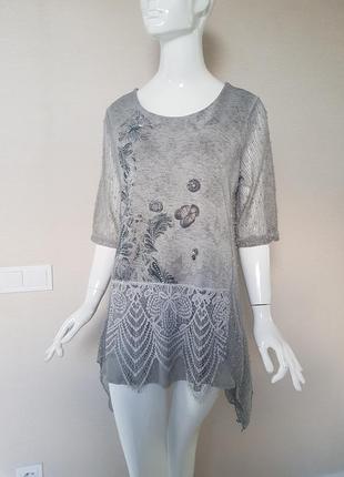 Красивая оригинальная блуза с декором anna rose2 фото