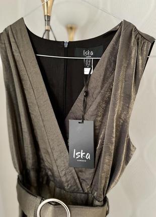 Перламутровое вечернее платье с ремнем от iska london в размере m-l (40)4 фото