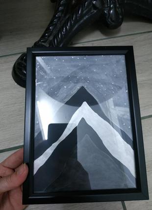 Інтер`єрна картина акрилом "гори", постер, подарунок, ручна робота4 фото