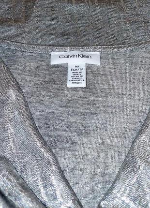 Шикарная серебрянная блузка calvin klein made in turkey, 💯 оригинал, молниеносная отправка7 фото