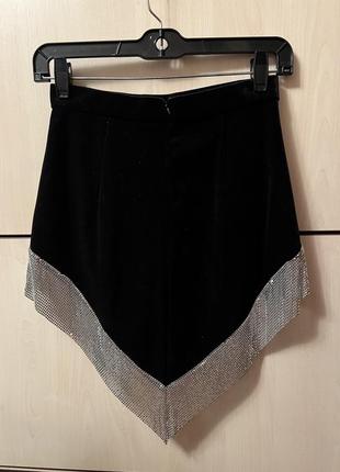 Bershka новая с ценником юбка бархатистая с металлической деталью2 фото