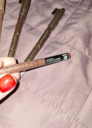 Контурный карандаш для бровей eveline eyebrow pencil, с щеточкой .2 фото