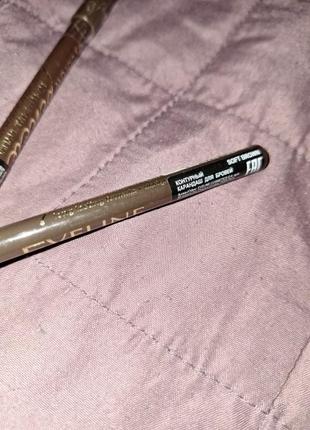 Контурный карандаш для бровей eveline eyebrow pencil, с щеточкой .5 фото