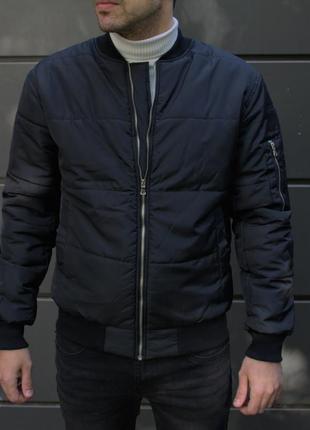 Стильная мужская куртка бомбер утепленная осенняя на синтепоне2 фото