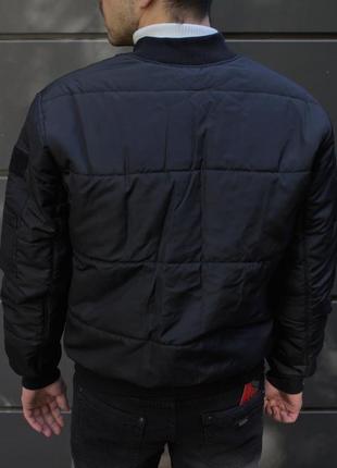 Стильная мужская куртка бомбер утепленная осенняя на синтепоне5 фото