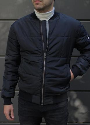 Стильная мужская куртка бомбер утепленная осенняя на синтепоне4 фото