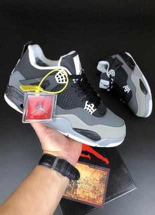 Кроссовки зимние nike air jordan 4 stelth premium i84 с мехом / зимние ботинки nike air jordan retro 4 • зима, джорданы найк