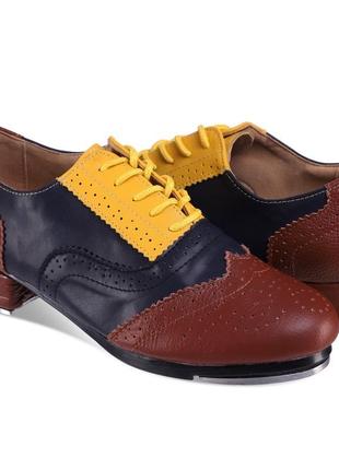 Туфлі для степу та чечітки zelart 💣 розмір 34-45 коричневий