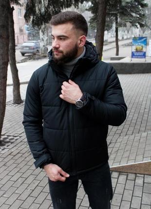 Базовая теплая мужская куртка на синтепоне матовая2 фото