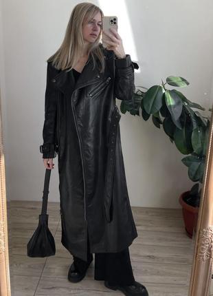 Тренч zara еко шкіра, кожаний плащ