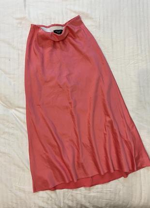 Атласная сатиновая юбка миди new look hm1 фото