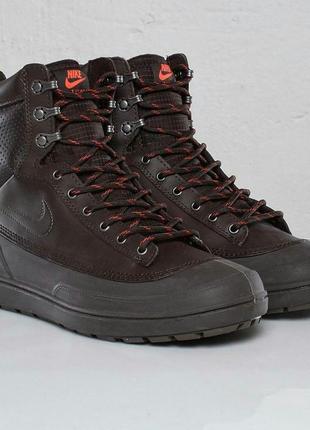 Теплі жіночі черевики nike tychee mid нат. шкіра brown