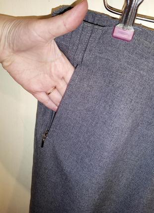 Офісні,вкорочені,звужені,сірі штани з кишенями,великого розміру,в'єтнам3 фото