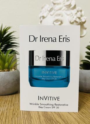 Оригінал пробник денний крем для обличчя dr. irena invitive wrinkle smoothing restorative day cream spf30 оригинал дневной крем1 фото