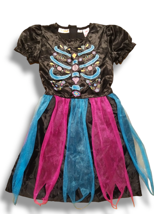 Платье скелет с фатином хелловин костюм карнавальный1 фото