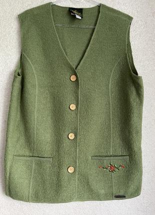 Классная теплая винтажная шерстяная жилетка