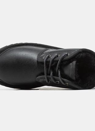 Мужские угги ugg neumel black leather4 фото