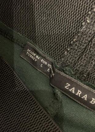 Зеленые брюки лосины леггинсы от zara женские с золотыми замочками5 фото