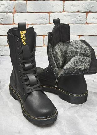 Зимові черевики чоловічі dr martens, мужские высокие зимние ботинки на меху1 фото