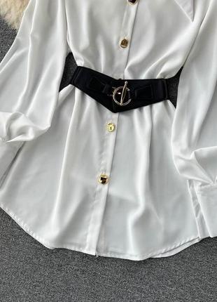 Удлиненная рубашка-платье с широким поясом в комплекте2 фото