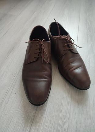 Туфли мужские кожаные коричневые1 фото