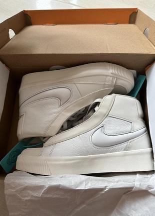 Кросівки nike blazer mid victory “summit white” оригінал шкіряні білі кремові молочні8 фото