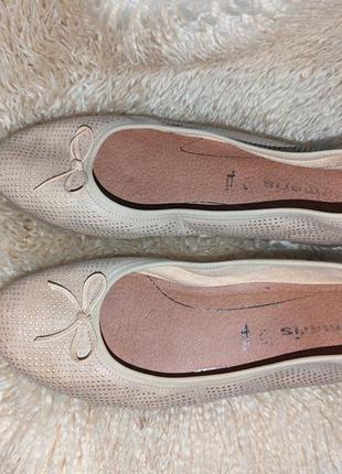 Tamaris балетки туфли кожа 41 р по стельке 26.5 см ширина 9 см обуты один раз2 фото