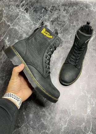 Зимові черевики чоловічі dr martens, мужские кожаные зимние ботинки на меху5 фото