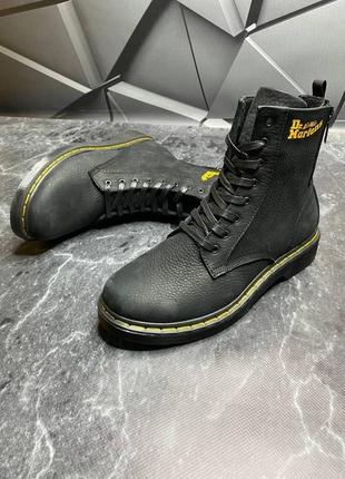 Зимові черевики чоловічі dr martens, мужские кожаные зимние ботинки на меху