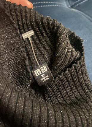 Гольф/водолазка в рубчик с металлизированной нитью от uniqlo3 фото