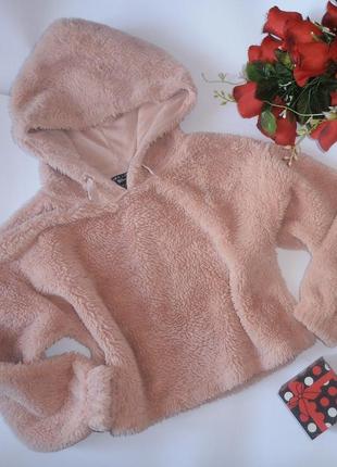 Гарний плюшевий светр з капюшоном new look