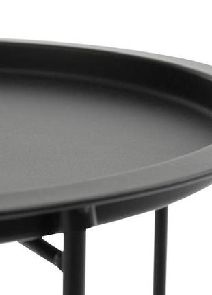 Столик круглый черный из метала диаметр 47см, daymart5 фото