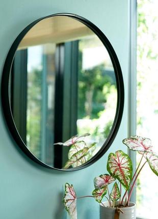 Дзеркало чорне кругле 50 см сталь daymart